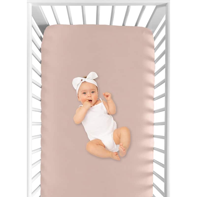 Dusty Rose Pink Collection Girl Fitted Crib Sheet - Solid Color Mauve for Bohemian Boho Rainbow Collection