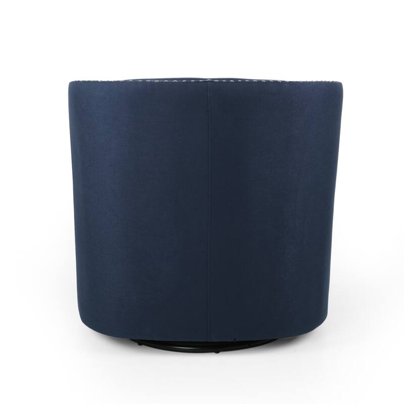 Blue 31.25" Upholstered Swivel Club Chair