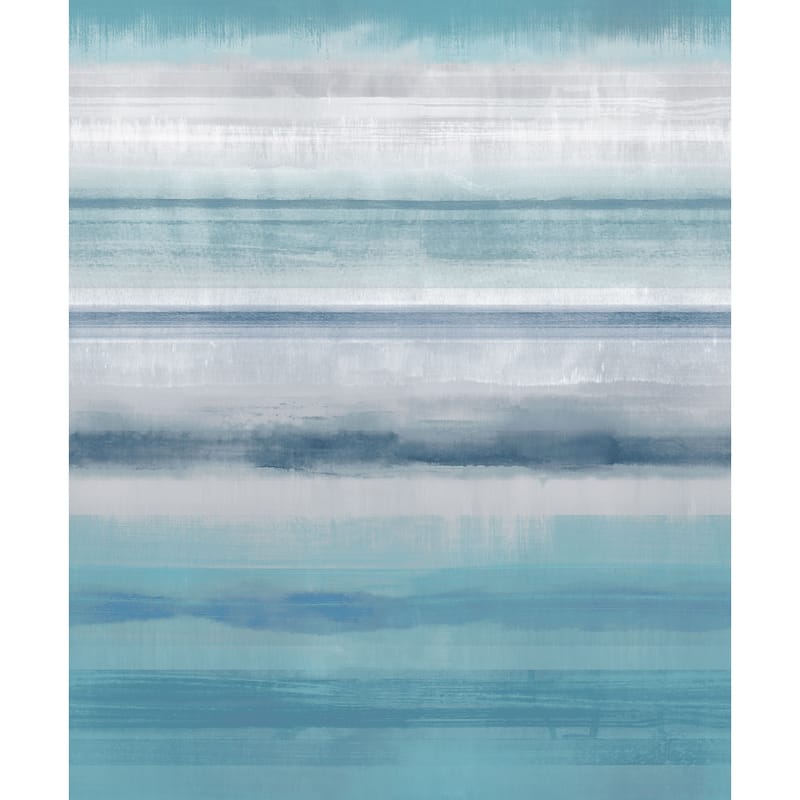 Galerie Wallcoverings Atmosphere Skye Stripe Non-woven Matte Wallpaper Roll - 33 feet x 21 inches - Turquoise