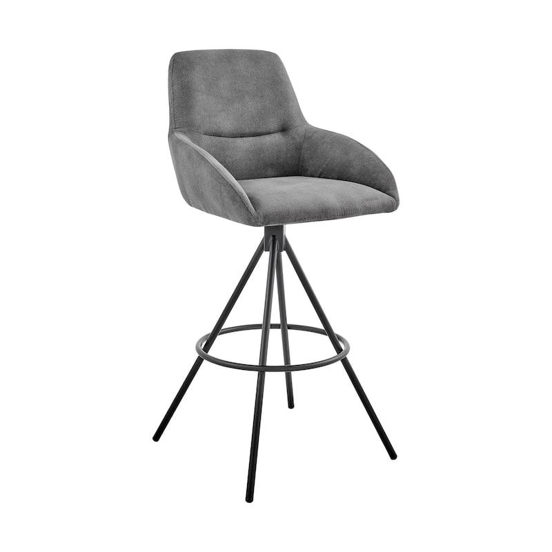 Odessa Charcoal Fabric Upholstered Bar or Counter Stool