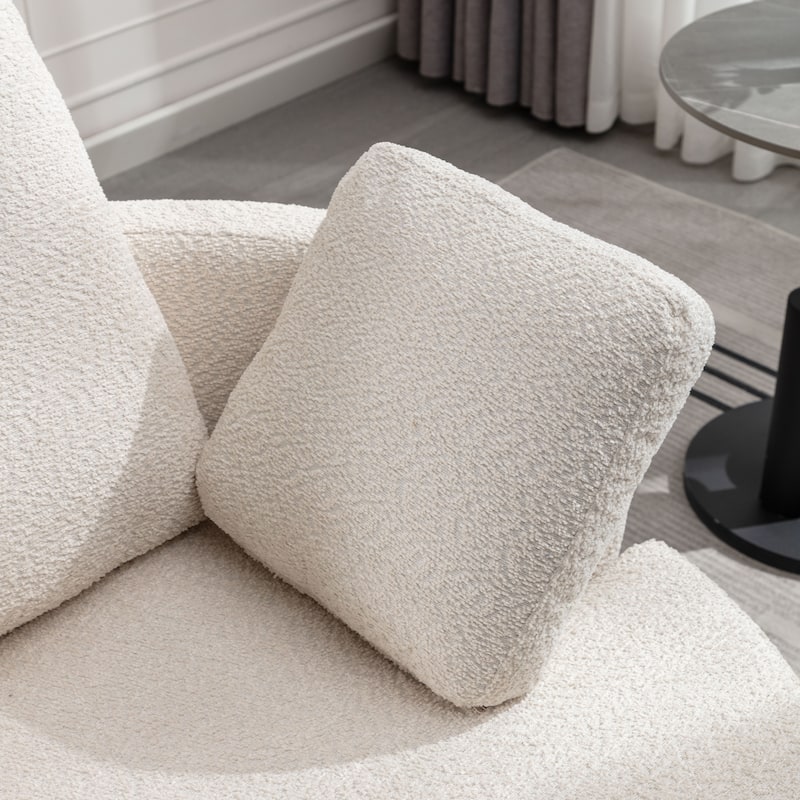 Oversize Round Sofa Chair with 360º Swivel and 3 Pillows - 42.10 x 40.20 x 34.30