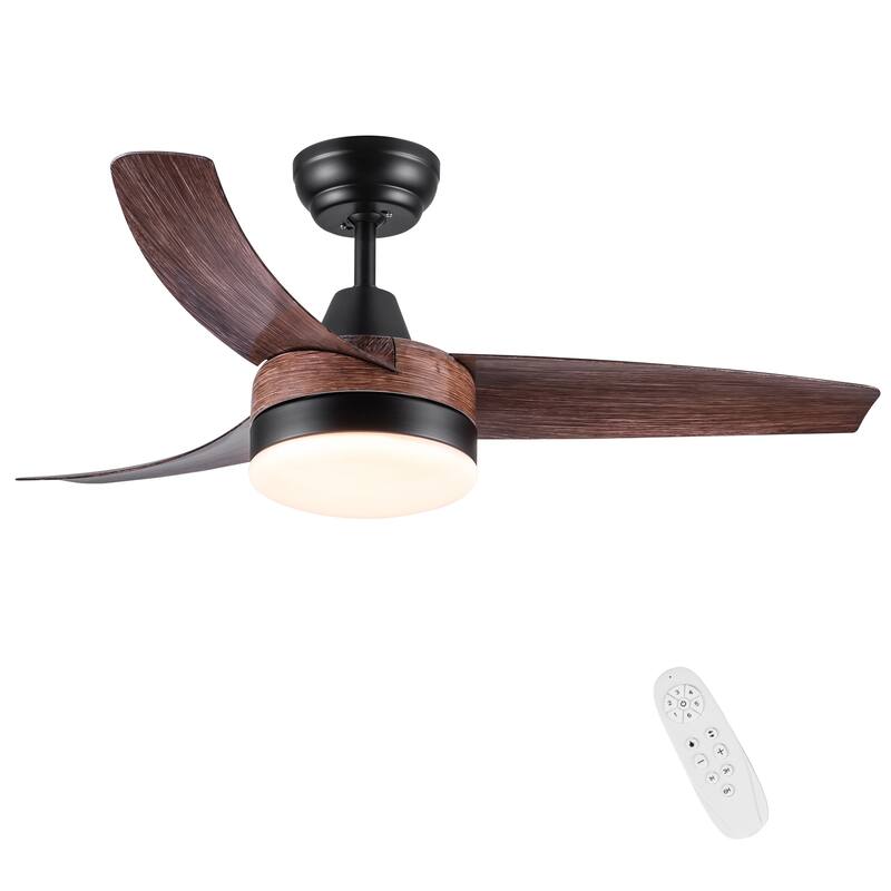 Modern Farmhouse 42 in. Integrated LED Faux wood Ceiling Fan with Remote Control
