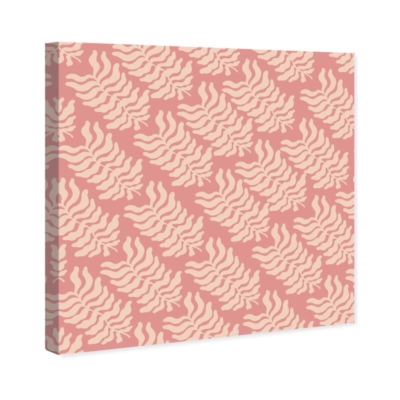 Wynwood Studio Canvas Abstract Ferns like Arrows Pink and Rose Pink Modern & Contemporary Wall Art Canvas Print