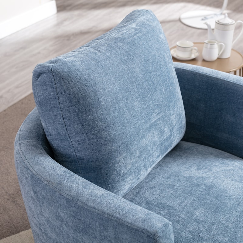 Modern Upholstered Swivel Barrel Chair for Living Room