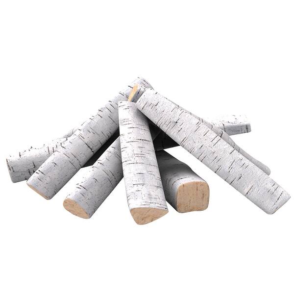 Regal Flame 8Pc Set Ceramic Wood Medium Gas Fireplace Logs for All