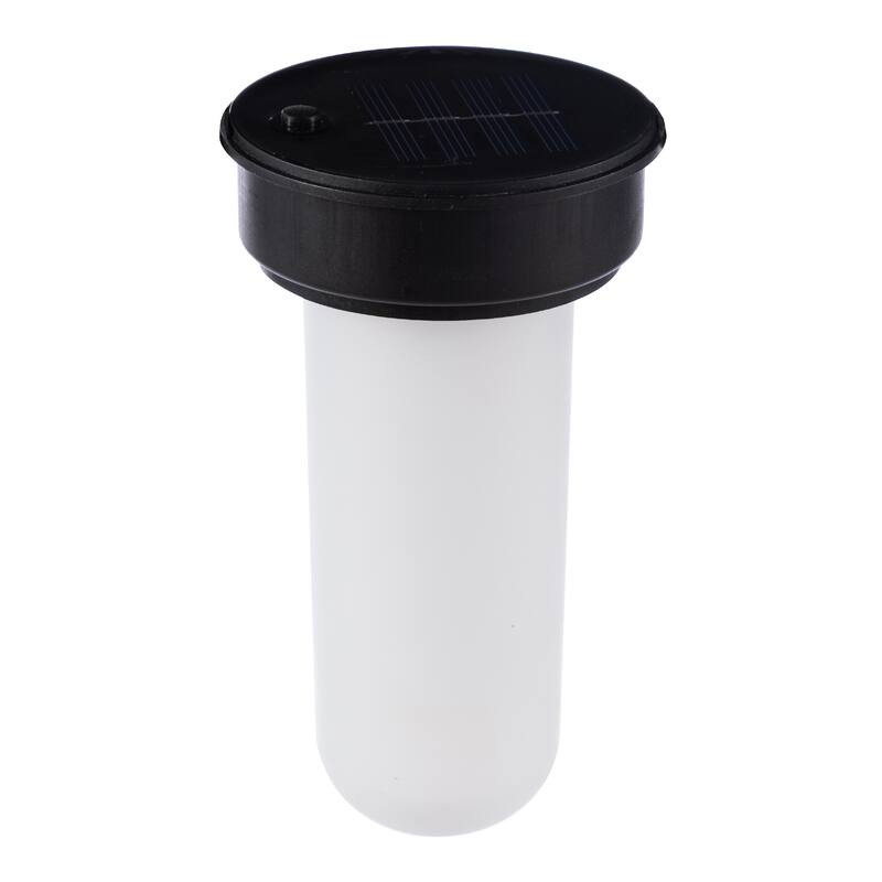 Glitzhome 11"H Black Metal Cutout or Square Textured Glass Pattern Solar Powered Hanging Lantern with LED Light