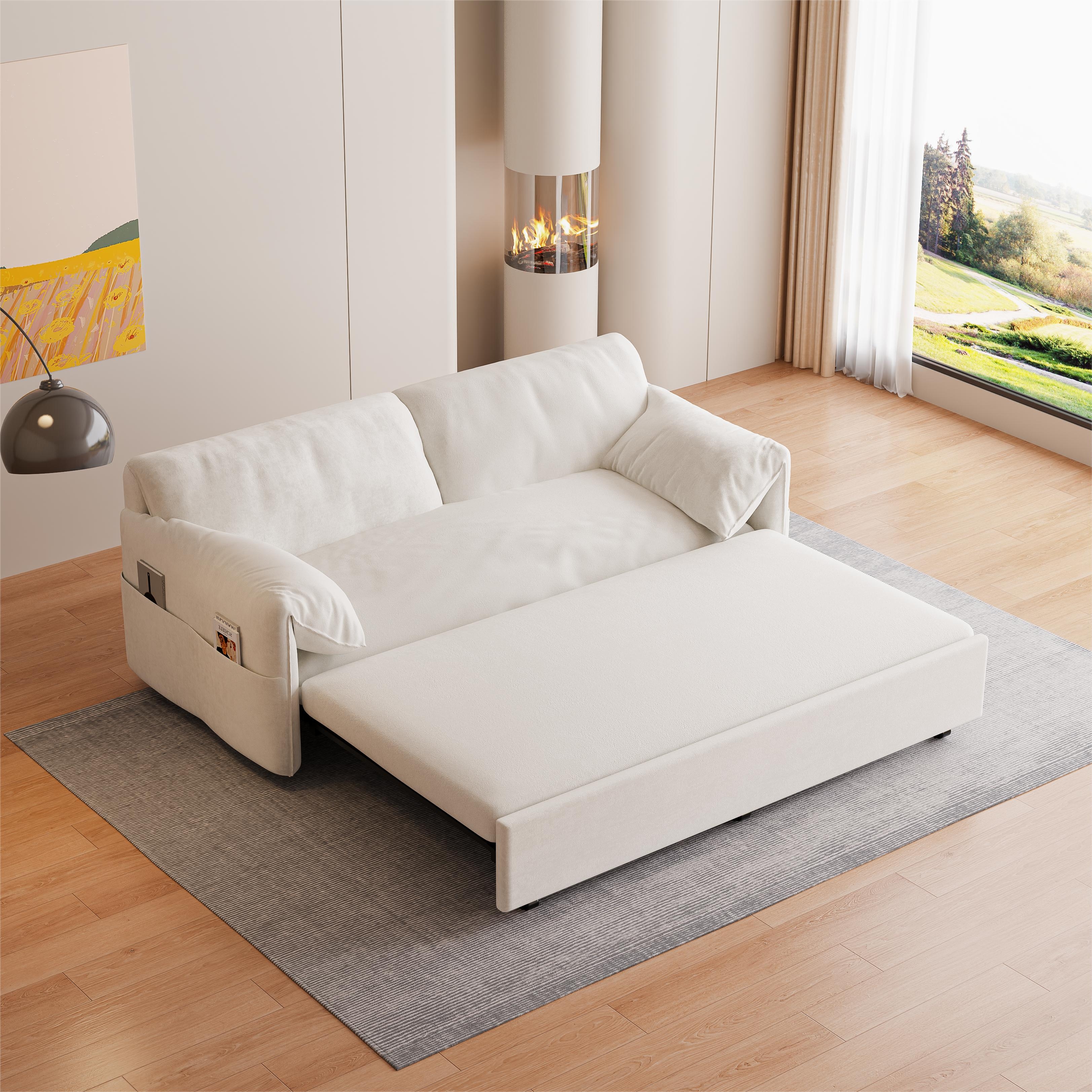 63.8 Velvet Queen Pull out Sofa Bed 3 in 1 Convertible Sleeper Sofa Bed Bath Beyond 39066796