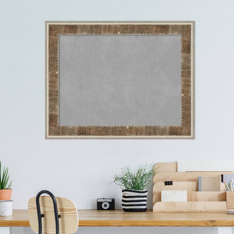 Amanti Art Farmhouse Brown Narrow Framed Magnetic Board