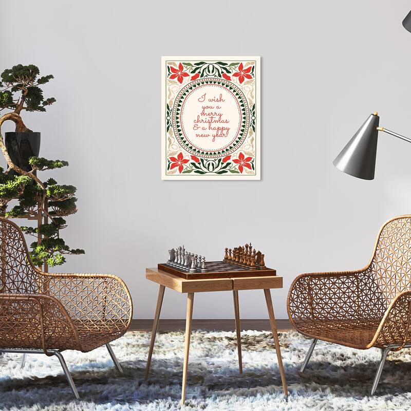 Wynwood Studio Canvas Holiday and Seasonal A Christmas Wish from us Red Glam Wall Art Canvas Print - 16 x 20