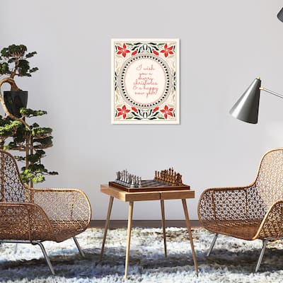 Wynwood Studio Canvas Holiday and Seasonal A Christmas Wish from us Red Glam Wall Art Canvas Print