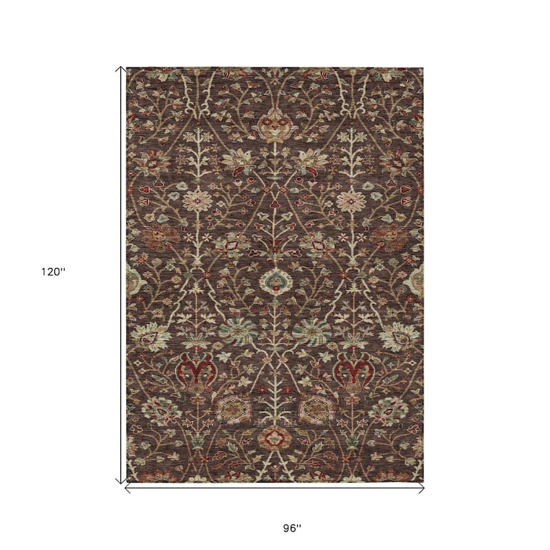 HomeRoots Floral Transitional Rectangle Outdoor Rug