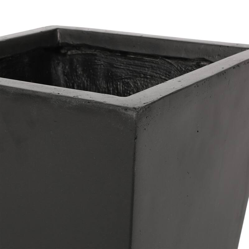 Cast Stone Tapered Planter with Lightweight Concrete Modern Design
