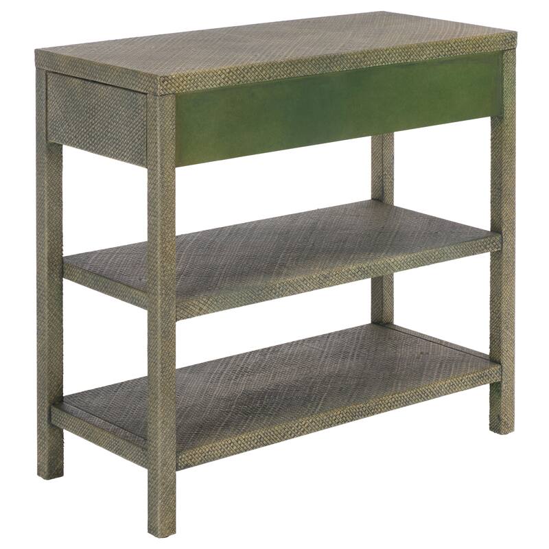 SAFAVIEH Iza Light Natural Raffia/ Gold Console Table - 31" W x 14" L x 30" H - 31"W x 14"D x 30"H