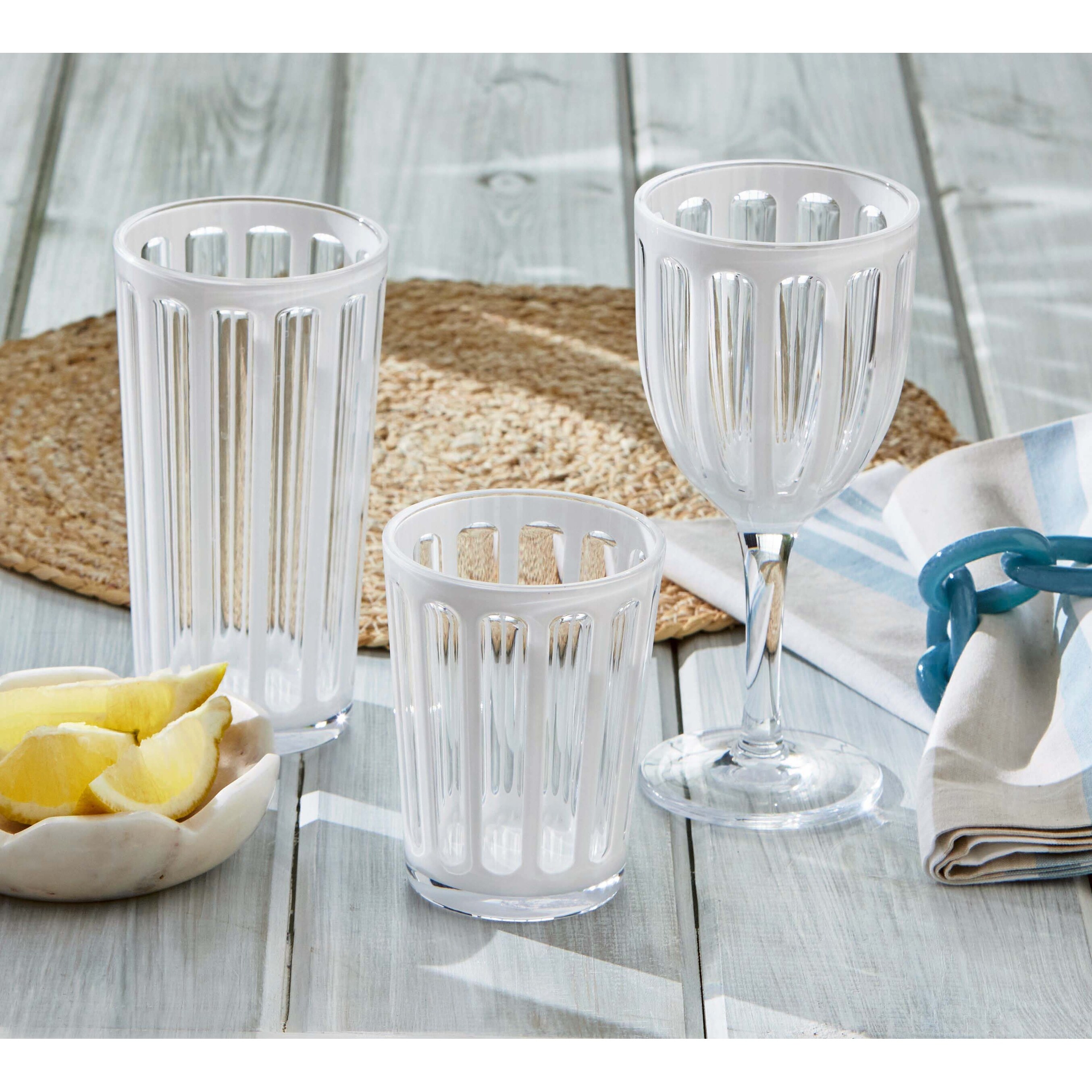 Villa 22 oz White Acrylic Tumbler BPA-Free, Dishwasher Safe, Durable  Drinkware - Bed Bath & Beyond - 42926746