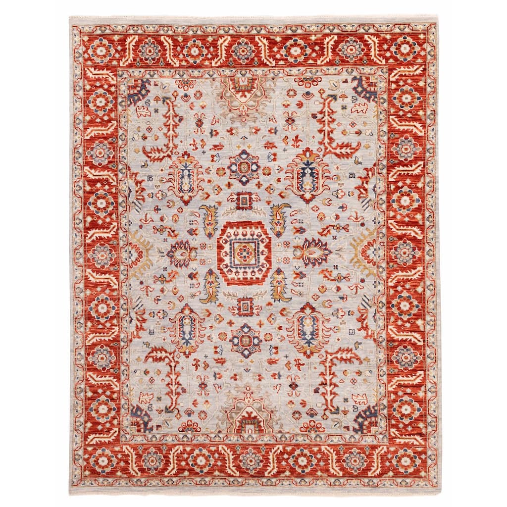 ECARPETGALLERY Hand-knotted Modern Oushak Light Blue, Light Grey Wool Rug - 7'8 x 9'9