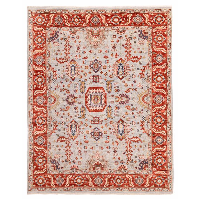 ECARPETGALLERY Hand-knotted Modern Oushak Light Blue, Light Grey Wool Rug - 7'8 x 9'9