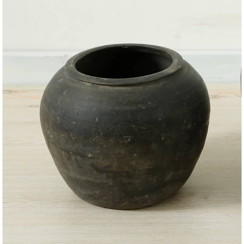 Artissance Approx 17" Extra Large Vintage Charcoal/ Gray Pottery Pot (Size & Finish Vary)