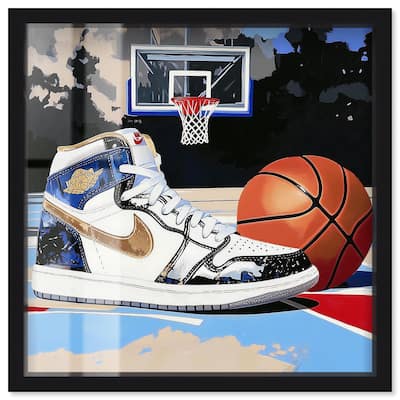Basketball Court Blues Shadowbox by Art Remedy