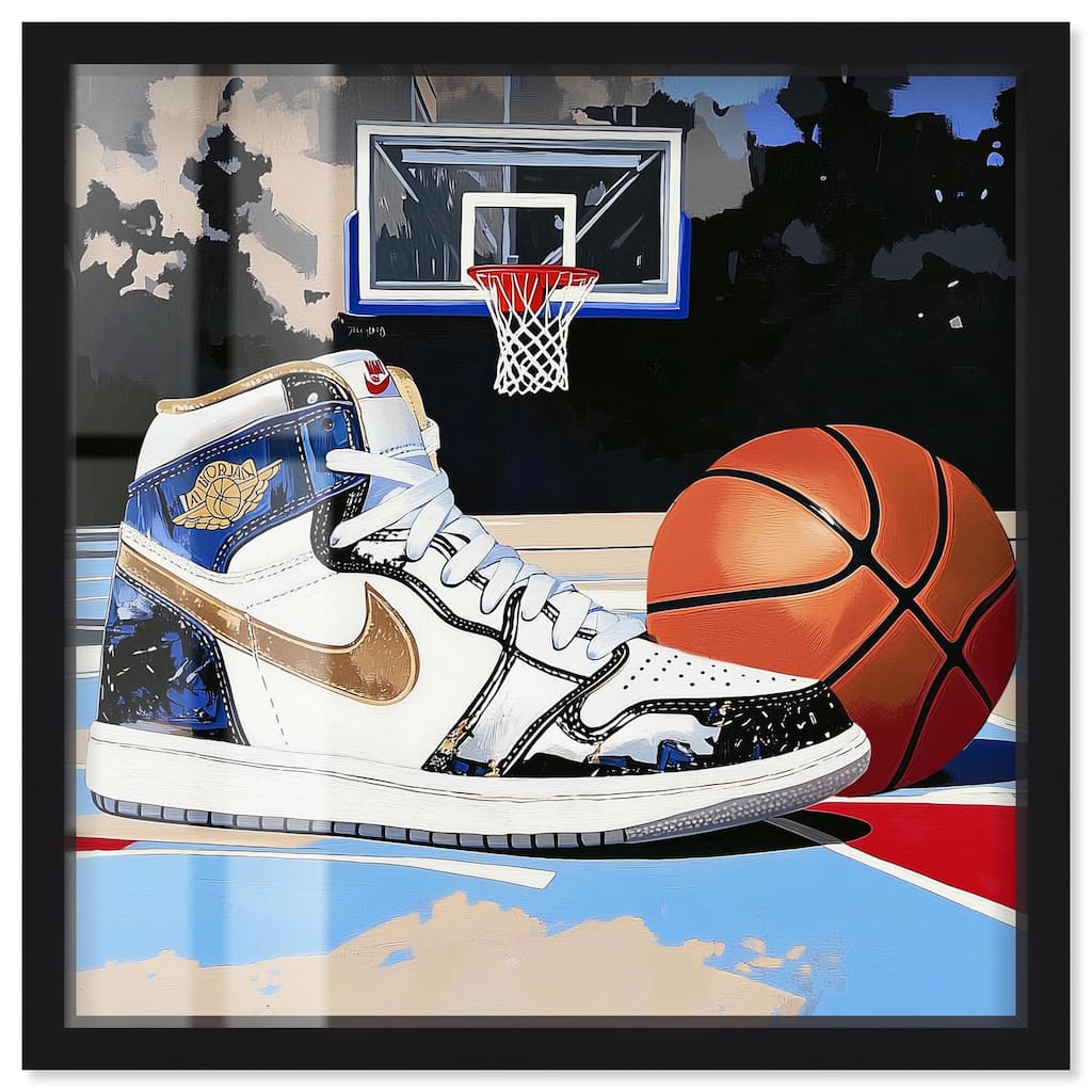 Basketball Court Blues Shadowbox by Art Remedy