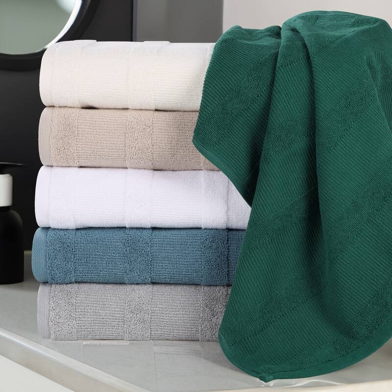 Superior Roma Cotton Ribbed Soft Highly Absorbent Hand Towel Set of 6