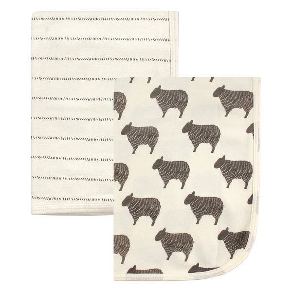 slide 1 of 1, Hudson Baby Infant Cotton Swaddle Blankets, Sheep, One Size - Sheep - One Size One Size - Sheep