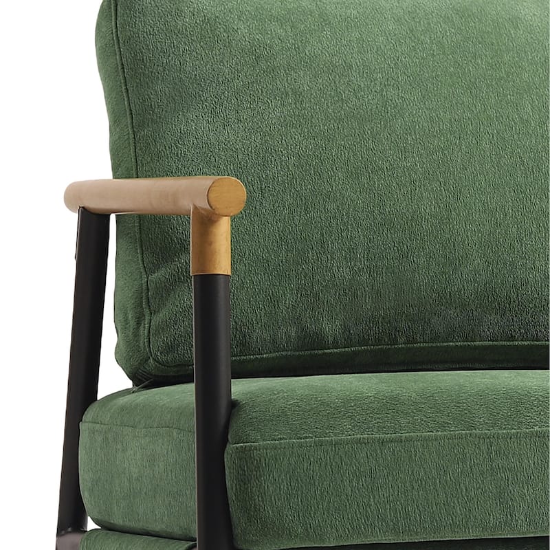 Madison 27'' W Vegan Leather/ Chenille Accent Chair set of 2