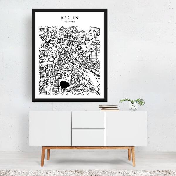 Berlin Germany Maps Black White Minimal Modern Art Print/Poster - Bed ...