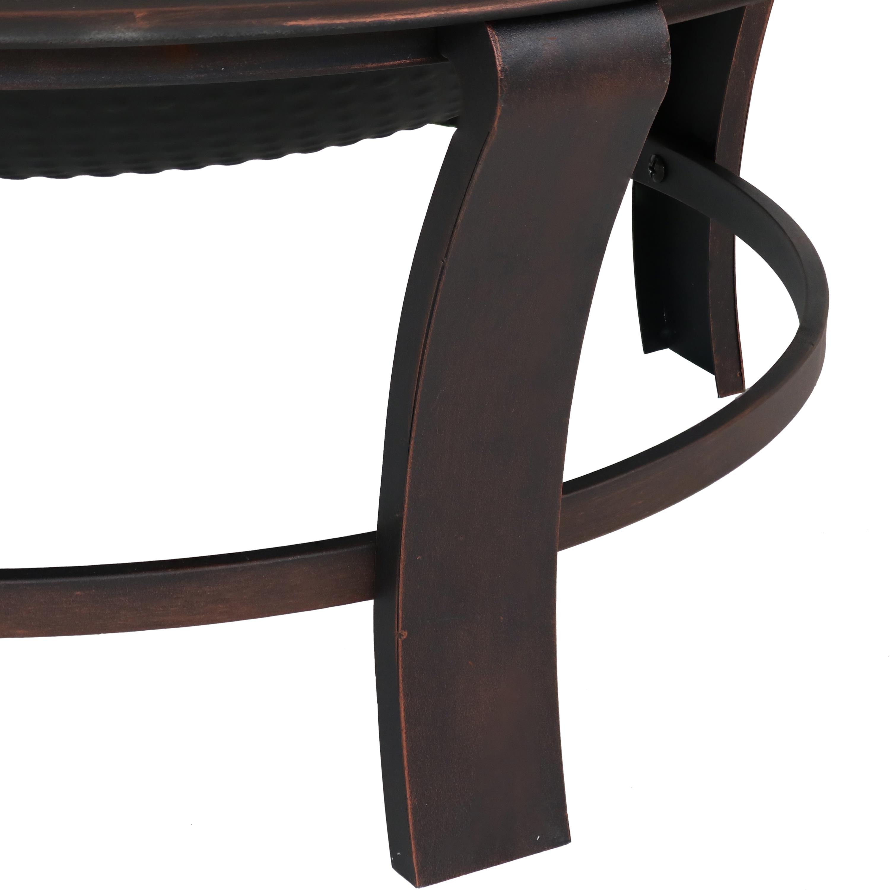 Sunnydaze Steel Elevated Outdoor Fire Pit Bowl with Spark
