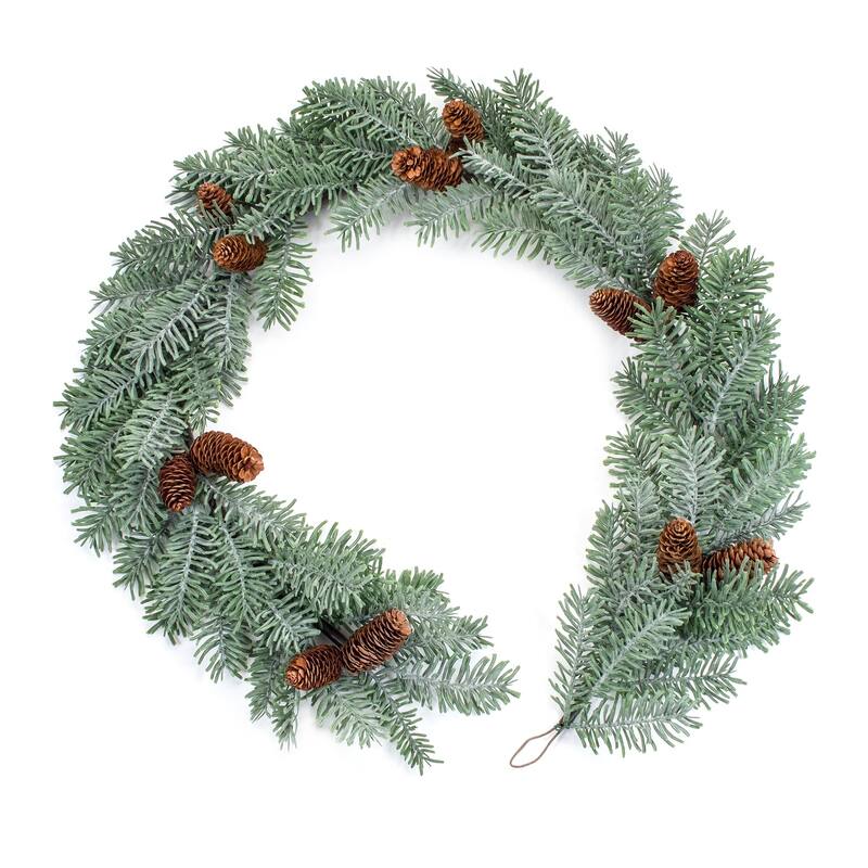 Set of 2 Pine Pinecone Artificial Christmas Garlands 5' x 8", Unlit