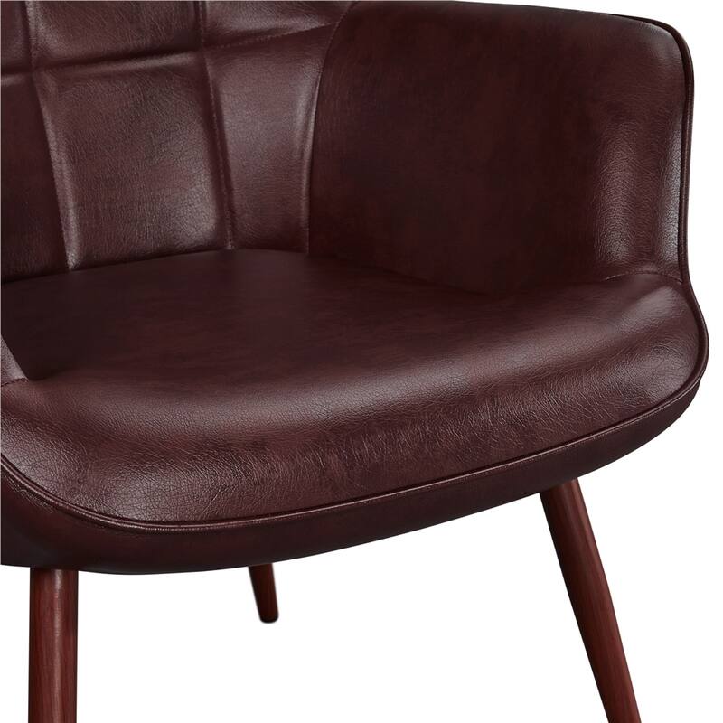 Yaheetech Faux Leather Chair Tufted Accent Chair for Living Room
