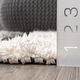 preview thumbnail 7 of 13, Nuloom Ivory Handmade Wool Cotton Geo Striped Shag Rug
