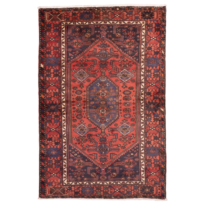 ECARPETGALLERY Hand-knotted Andelz Red Wool Rug - 4'3 x 6'6