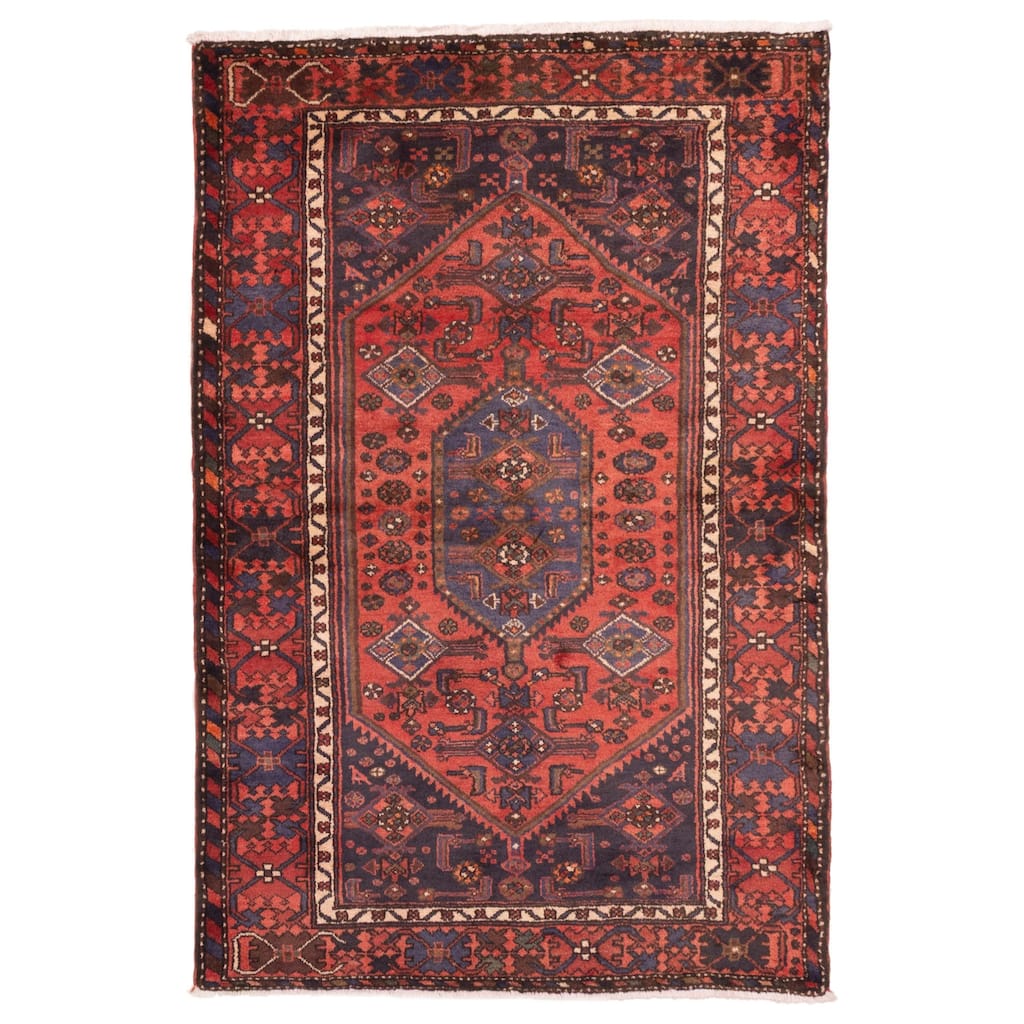 ECARPETGALLERY Hand-knotted Andelz Red Wool Rug - 4'3 x 6'6