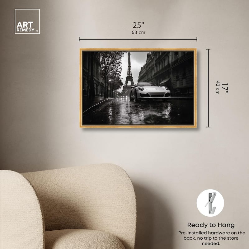 Driving in the Rain Paris Canvas by Art Remedy
