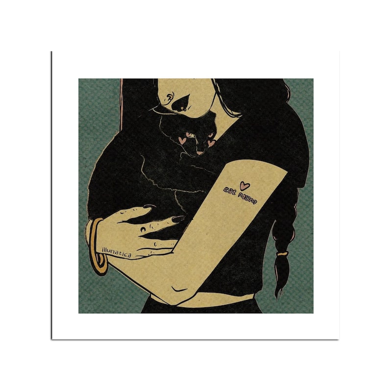 Cat Mum Fine Art Paper Print by Illunatica - Multi
