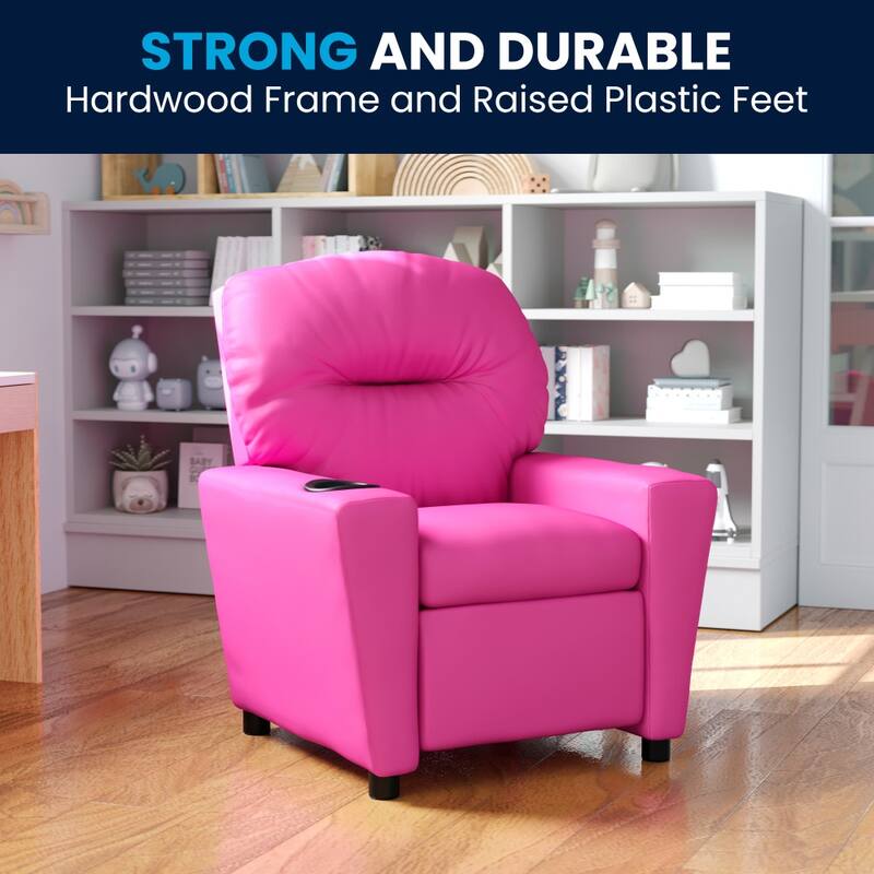 Contemporary Kids Recliner with Cup Holder
