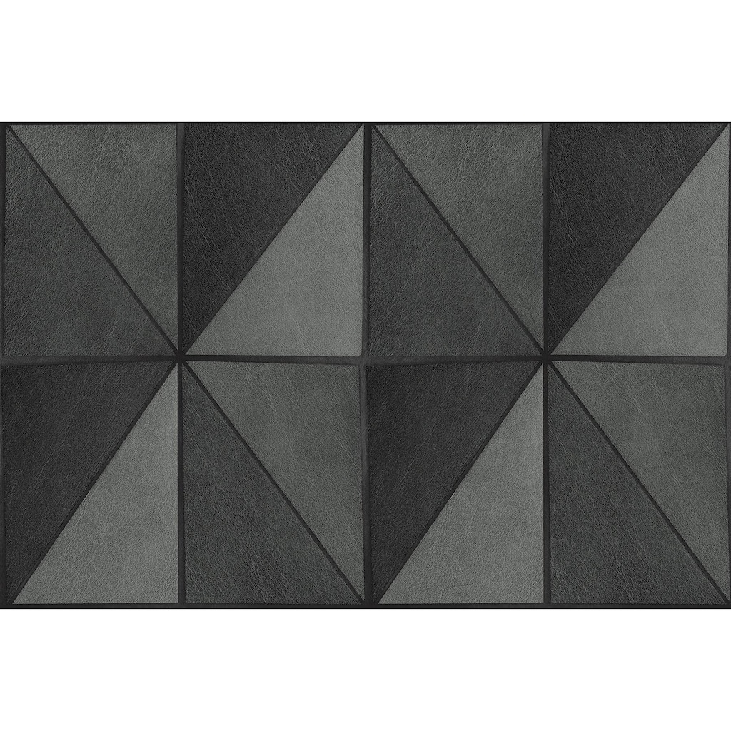 Seabrook Designs Preston Faux Leather Geometric Unpasted Wallpaper