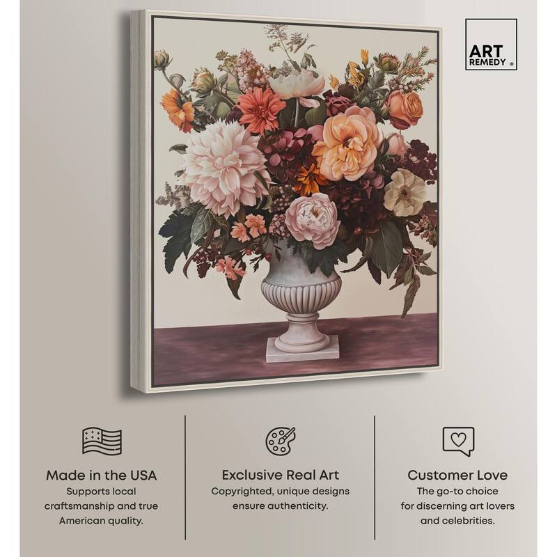 Autumn Tan Floral Canvas by Art Remedy