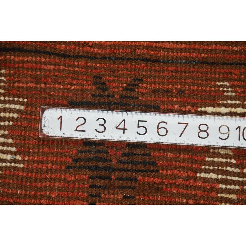 Orange Moroccan Oriental Area Rug Hand-Knotted Wool Carpet - 6'8" x 9'9"