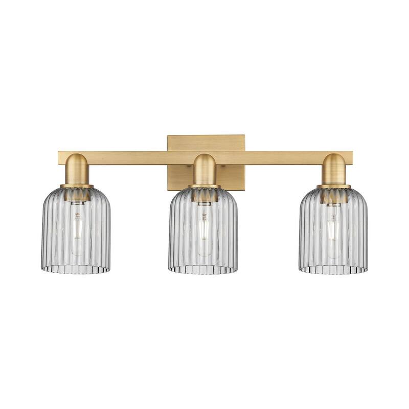 Innovations Lighting 716-3W-11-24 Bridal Veil Vanity Bridal Veil 3 - Brushed Brass / Light Smoke