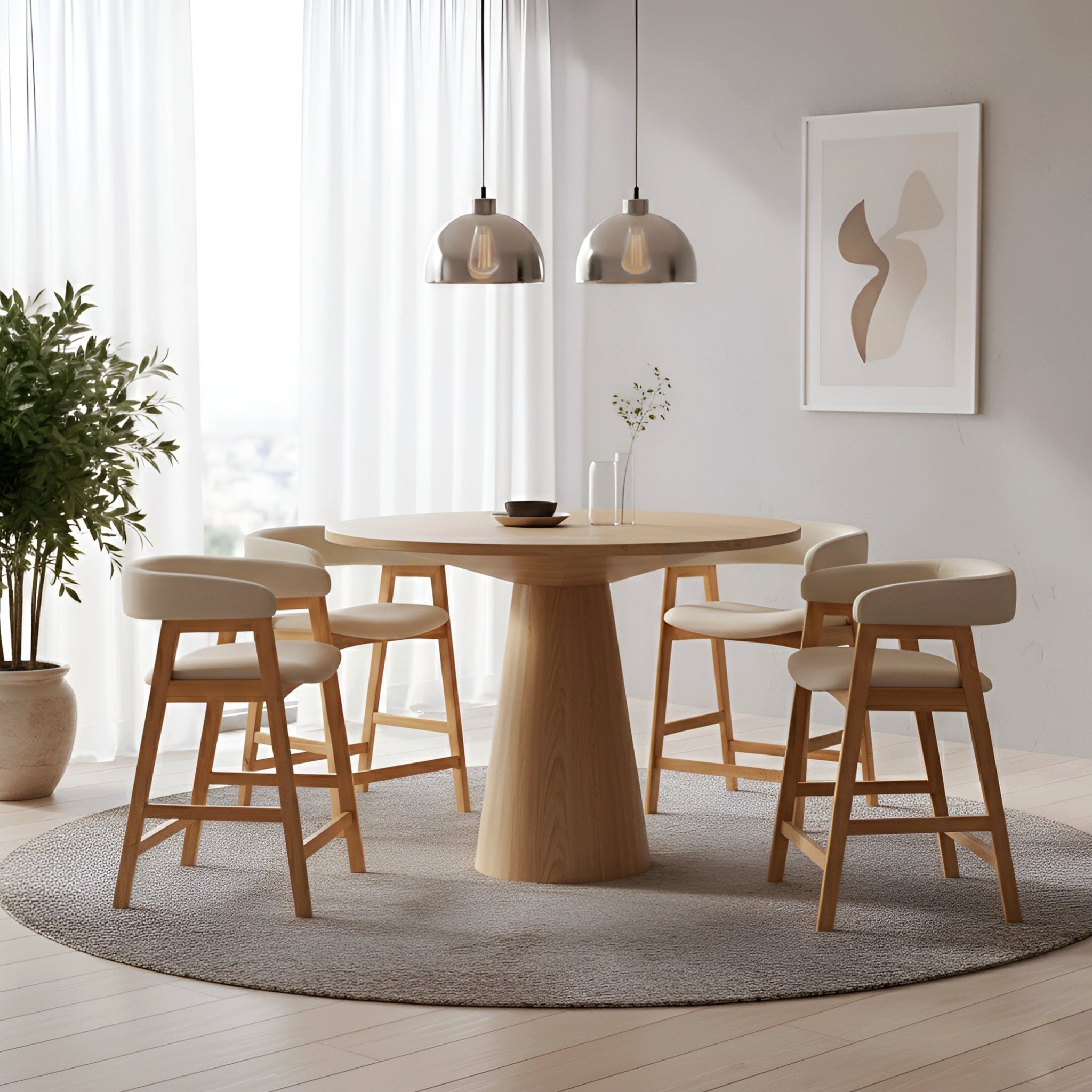 Alpine Furniture Cove 47.5" Round Counter Height Table in Natural