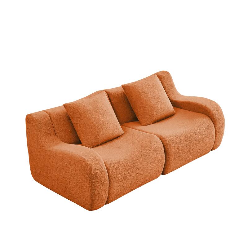 GDF Studio - Fairford 2-Seat Modular Sofa With Curved Armrests & Non-Slip Base