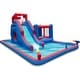 preview thumbnail 1 of 4, Sunny & Fun 2-in-1 Bounce & Blast Inflatable Water Slide Park & Bounce House with Air Pump - Blue