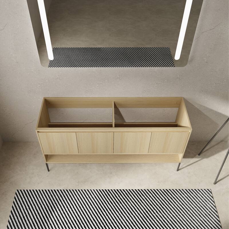 GDFStudio - Sydney Modern Freestanding Bathroom Vanity Cabinet with 4-Soft Closing Doors, Sink NOT INCLUDED - 60"