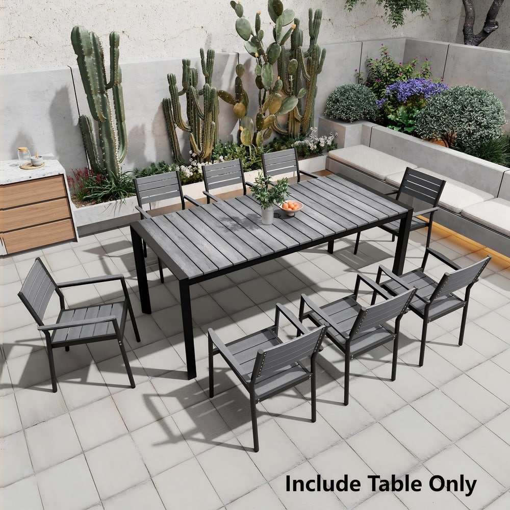Pellebant Premium Outdoor Patio Aluminum Dining Table with Umbrella Hole