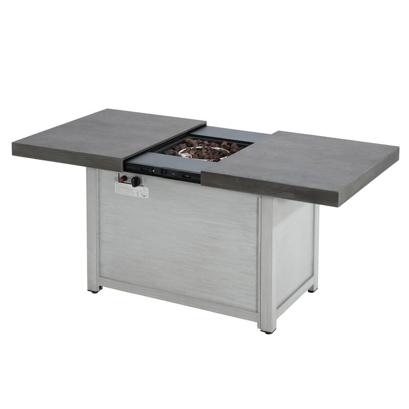 Christopher Knight Home - Locke Extendable Aluminum‑Steel Patio Fire Pit Table