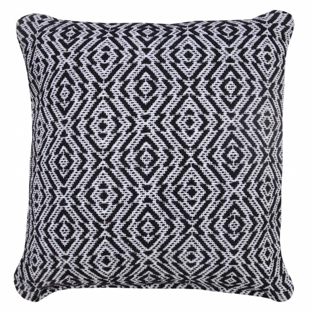 HomeRoots 20" X 20" Black And White 100% Cotton Geometric Zippered Pillow