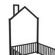 preview thumbnail 7 of 10, Black Metal Twin Size House Bed with Guardrail ,Kids Bed with Headboard