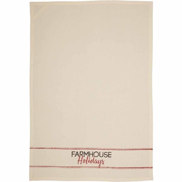 Sawyer Mill Holiday Chores And Trees Unbleached Natural Muslin Tea Towel Set Of 3 19x28 Tea Towel 28x19 On Sale Overstock 32151876