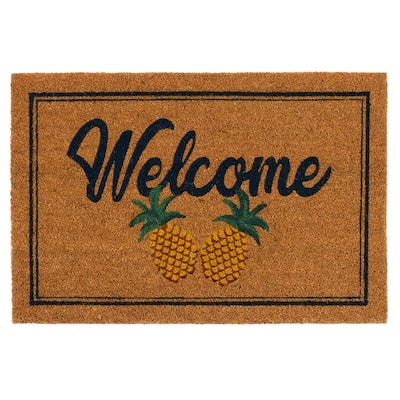 Pineapples 24x36 Coir Doormat by Kosas Home